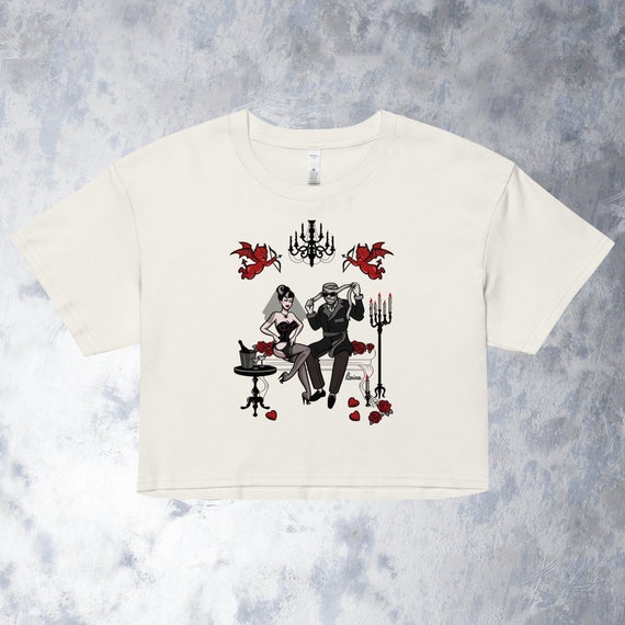 Black Widow x Invisible Man, Crop Top; A Spooky Pin-Up Illustration