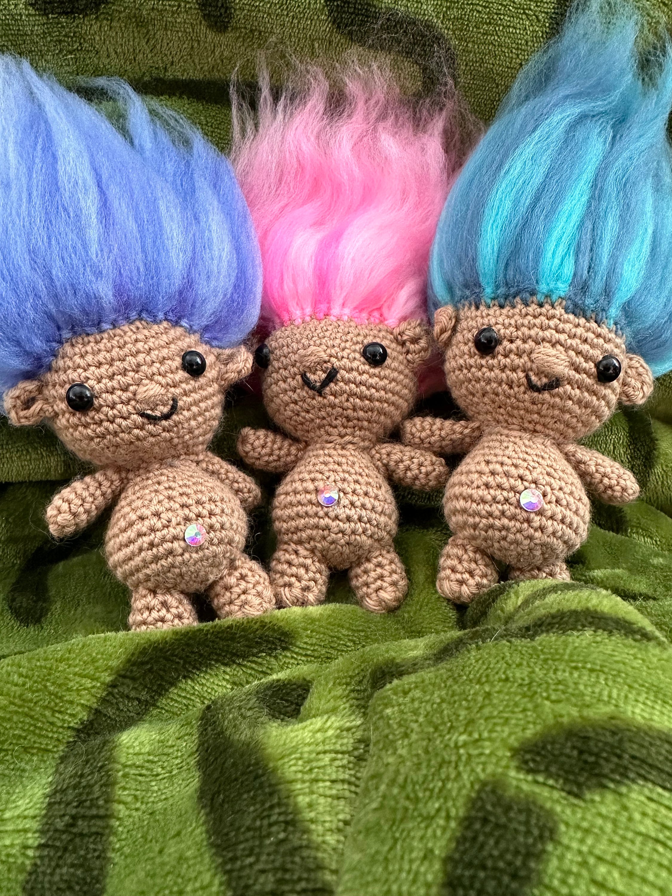 Handmade Crocheted caracteriza Trolls Fuzzbert