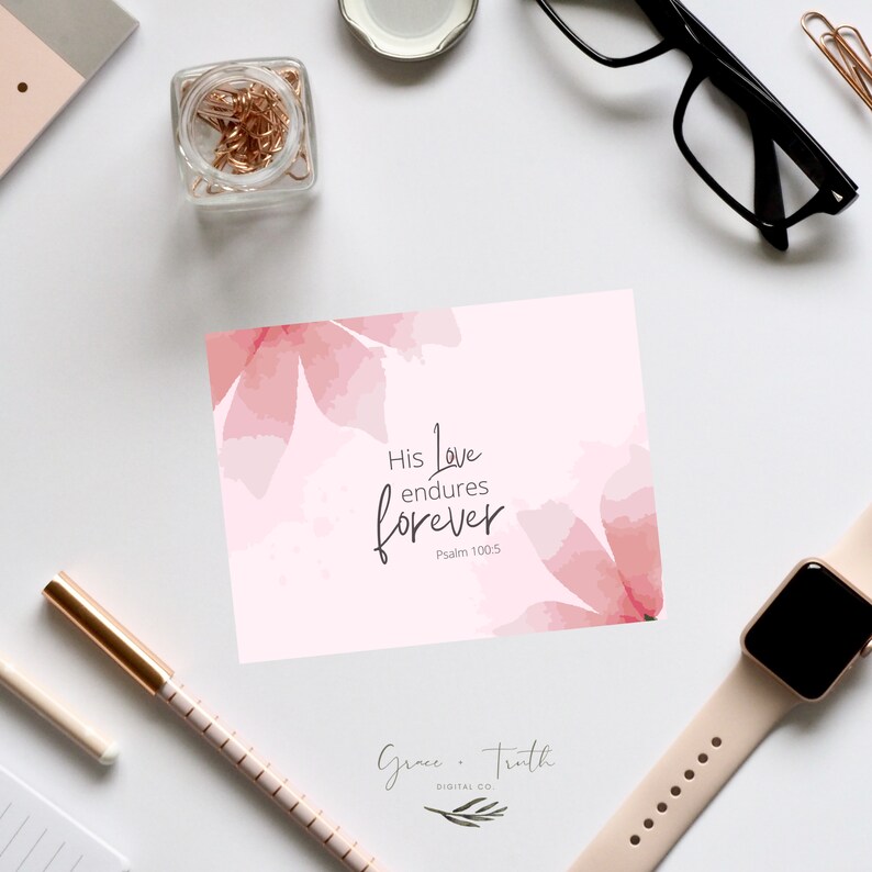 Set of 4 Printable Christian Greeting Cards With Psalm - Etsy