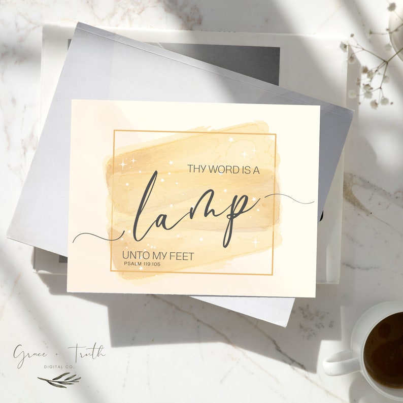 Set of 4 Printable Christian Greeting Cards With Psalm - Etsy