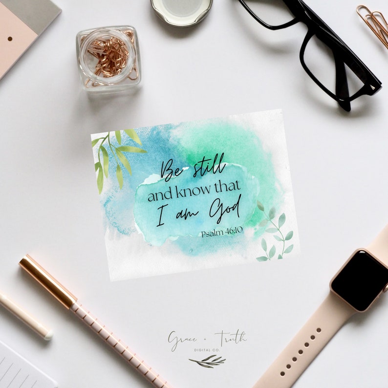 Set of 4 Printable Christian Greeting Cards With Psalm - Etsy