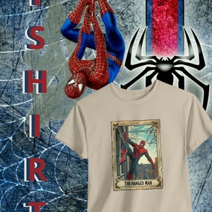 Das Spiderman Web Tarot Karten T-Shirt, Heroic Web Spiderman Tarot Shirt, Spiderman Web Tarot Design T-Shirt