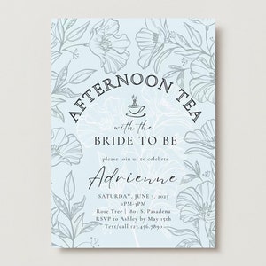 BRIDAL SHOWER - Afternoon Tea Bridal Shower invite, e-vite, download/print tea party invitation