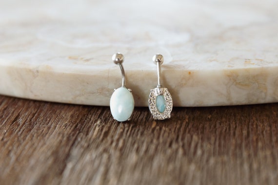 Larimar Gemstone Belly Button Piercing, Surgical … - image 3