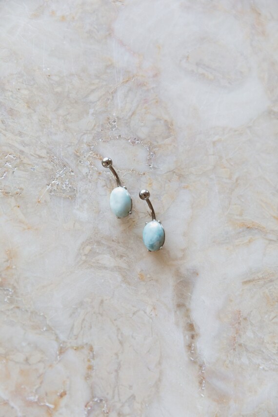 Larimar Gemstone Belly Button Piercing, Surgical … - image 2