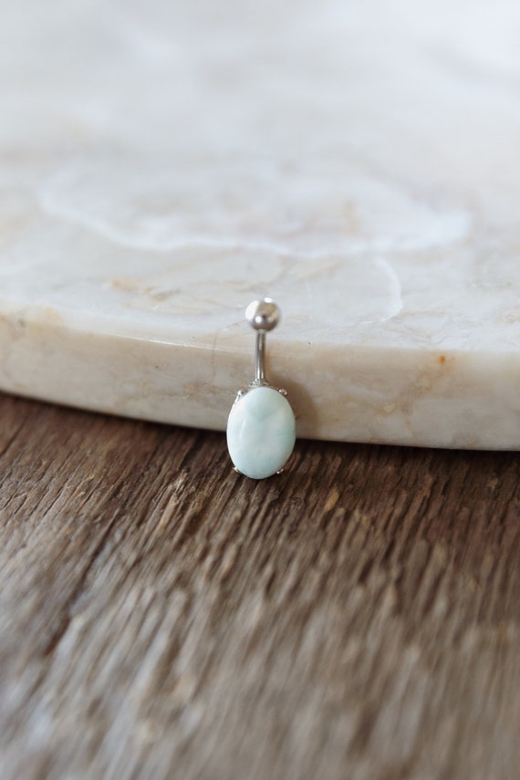 Larimar Gemstone Belly Button Piercing, Surgical … - image 9