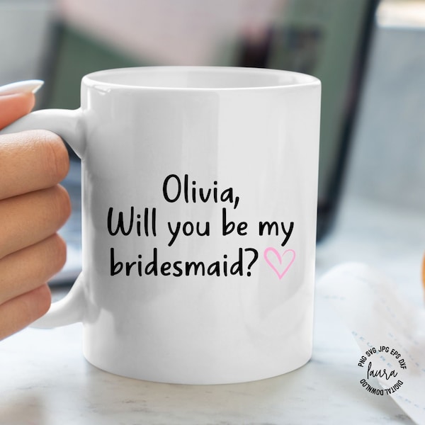 Bridesmaid proposal gift,Brides coffee mug,will you be my bridesmaid,Wedding favours, Engagement party gift, wedding ideas, gift for friend