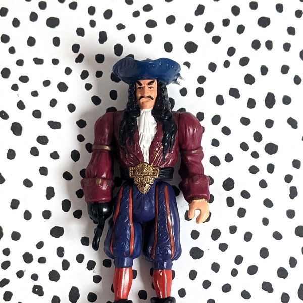 figurine Capitaine Crochet vintage | 1991 Figurine de Dustin Hoffman en film crochet | Kenner 1993 | Cadeau d'anniversaire rétro ou collection de cadeaux