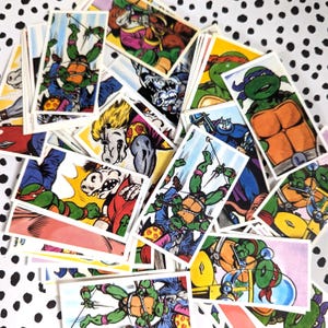 Kies je eigen: TMHT Teenage Mutant Hero Turtles Vintage Brooke Bond-verzamelkaarten Dimension X Escapade 1990 perfect retrocadeau