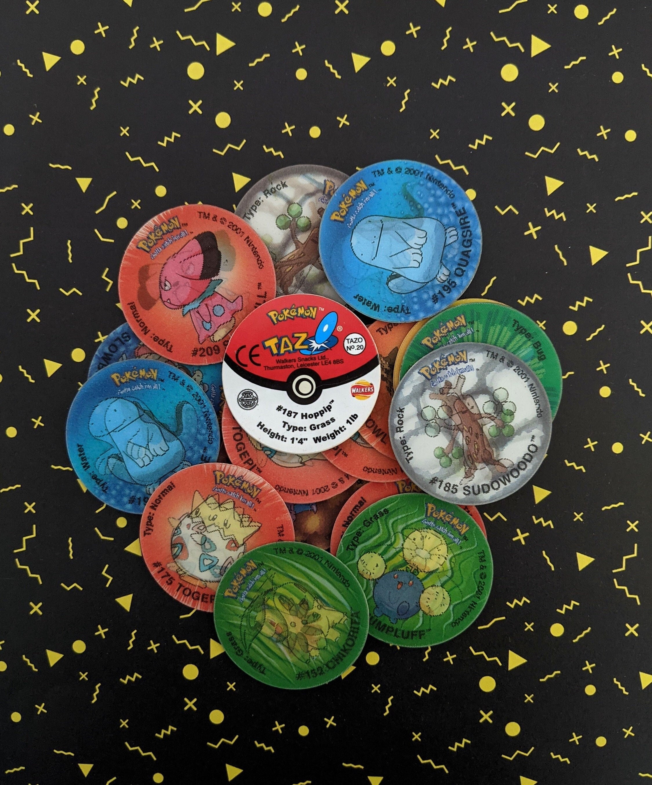 海外版 Pokémon Tazos/WOTC 1999−2000  5枚 GIANT TAZOS POKEMON 1 Gen KANTO Full Set 151/151 ARGENTINA 1999
