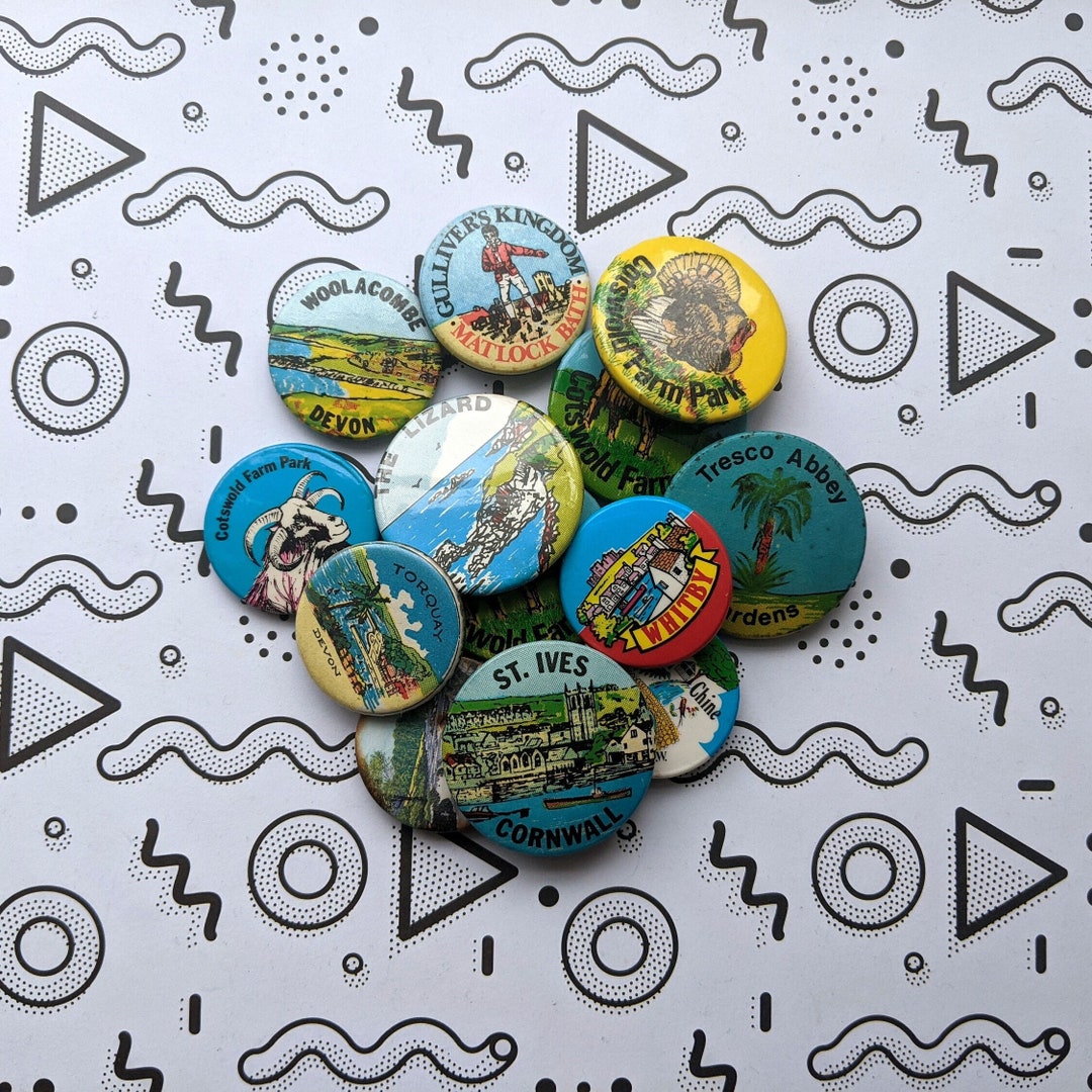 Pick Your Own: Vintage Tourist Pin Badge - Etsy