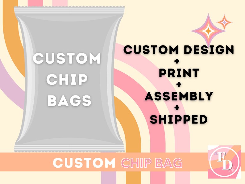 Chip Bag Favors Custom Chip Bags Personalized Chip Bag Etsy