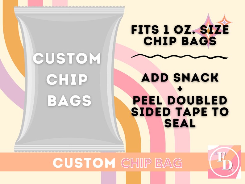 90s Vintage Chip Bag Favors, Custom Chip Bags, Personalized Chip Bag