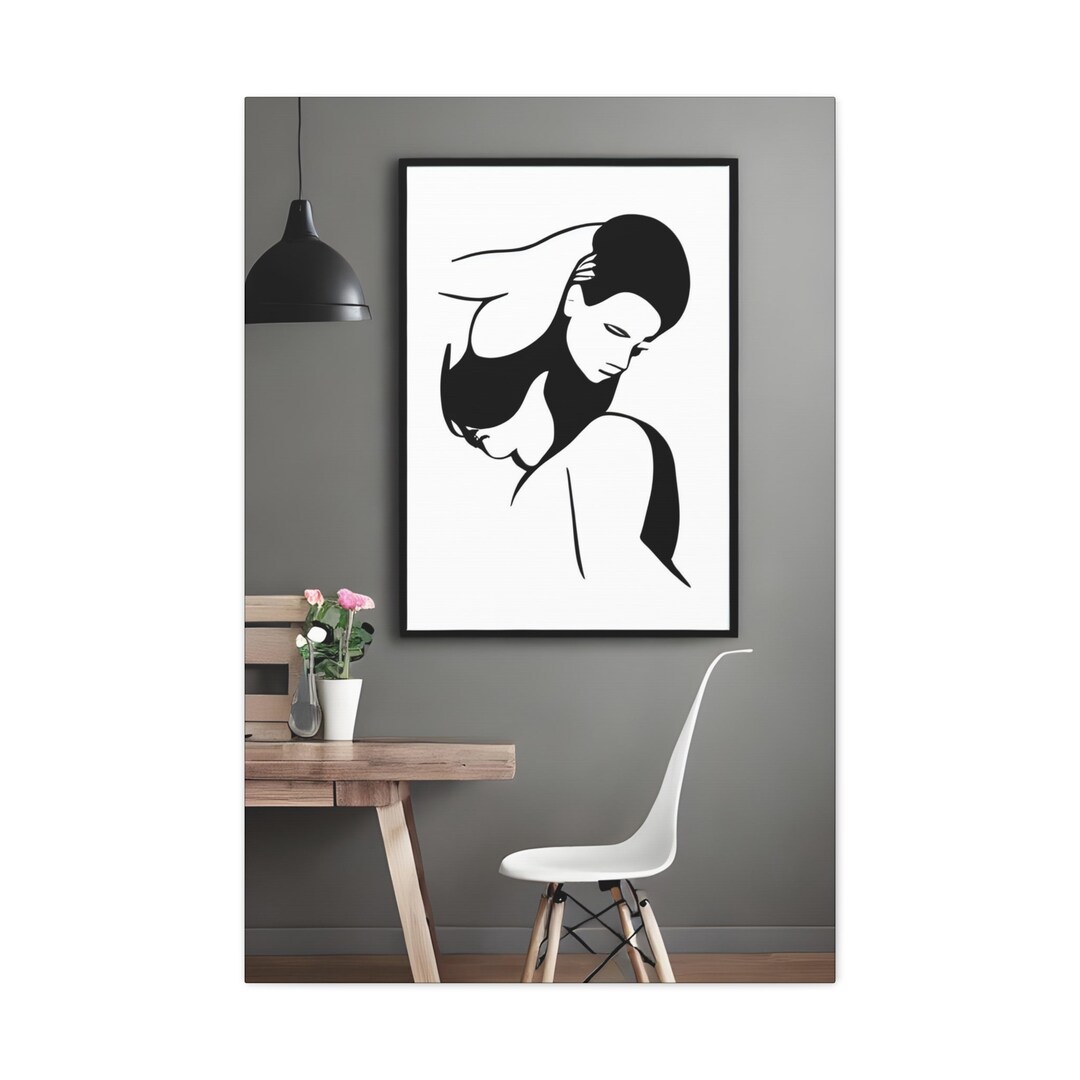 Minimalist Line Art Decor Woman Shape Wall Art Decor Modern Etsy