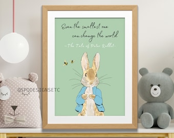 Peter Rabbit Wall Art with Quote