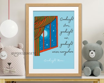 Goodnight Moon Wall Art with Quote