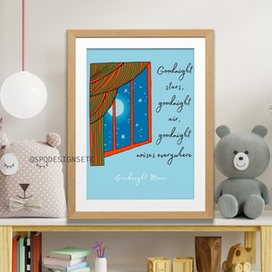 Goodnight Moon Wall Art with Quote