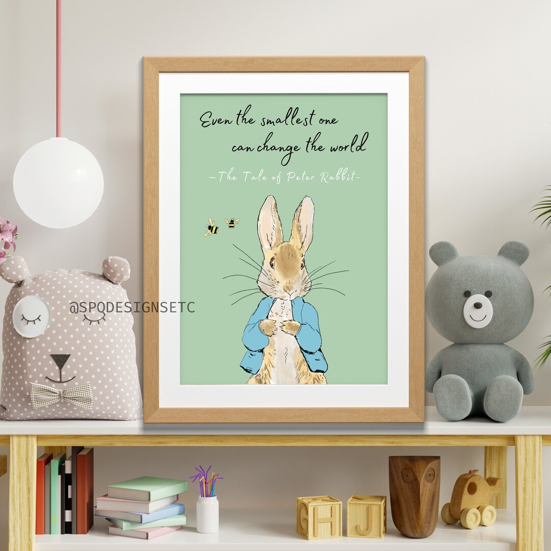 Peter Rabbit Wall Art With Quote - Etsy