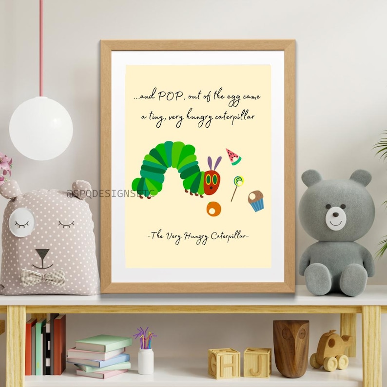 The Very Hungry Caterpillar Wall Art With Quote - Etsy