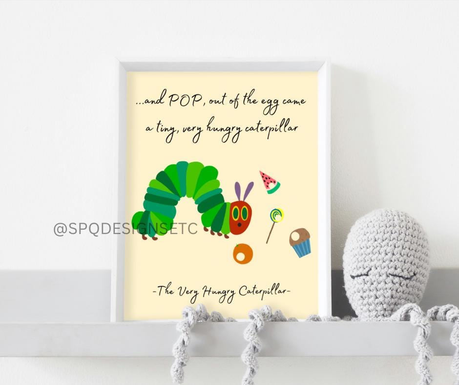 The Very Hungry Caterpillar Wall Art With Quote - Etsy
