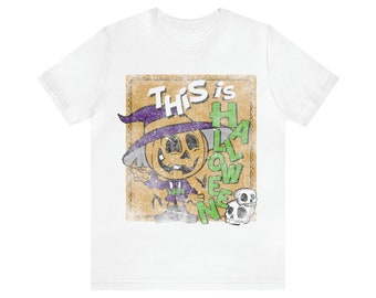 Vintage Halloween Hexe - Unisex Kurzarm T-Shirt