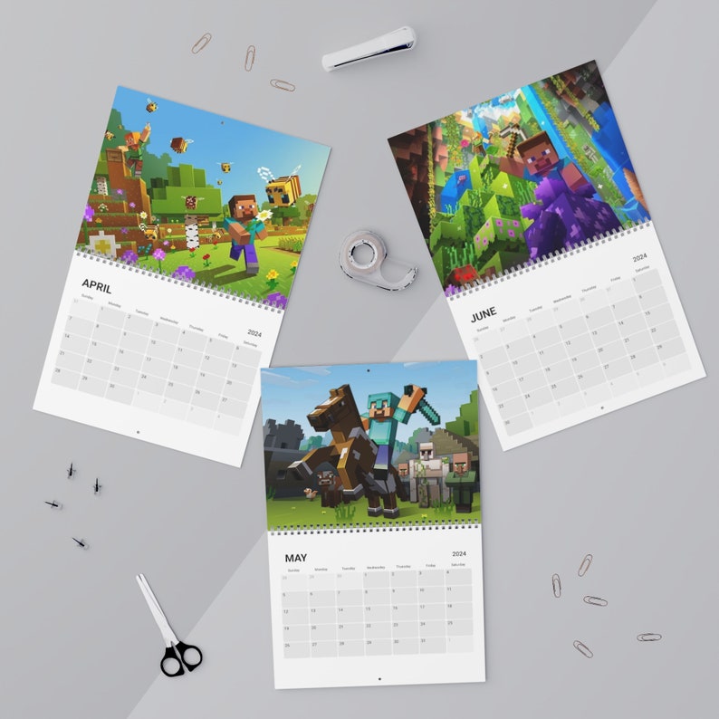 Calendario de Minecraft 2024 Etsy México