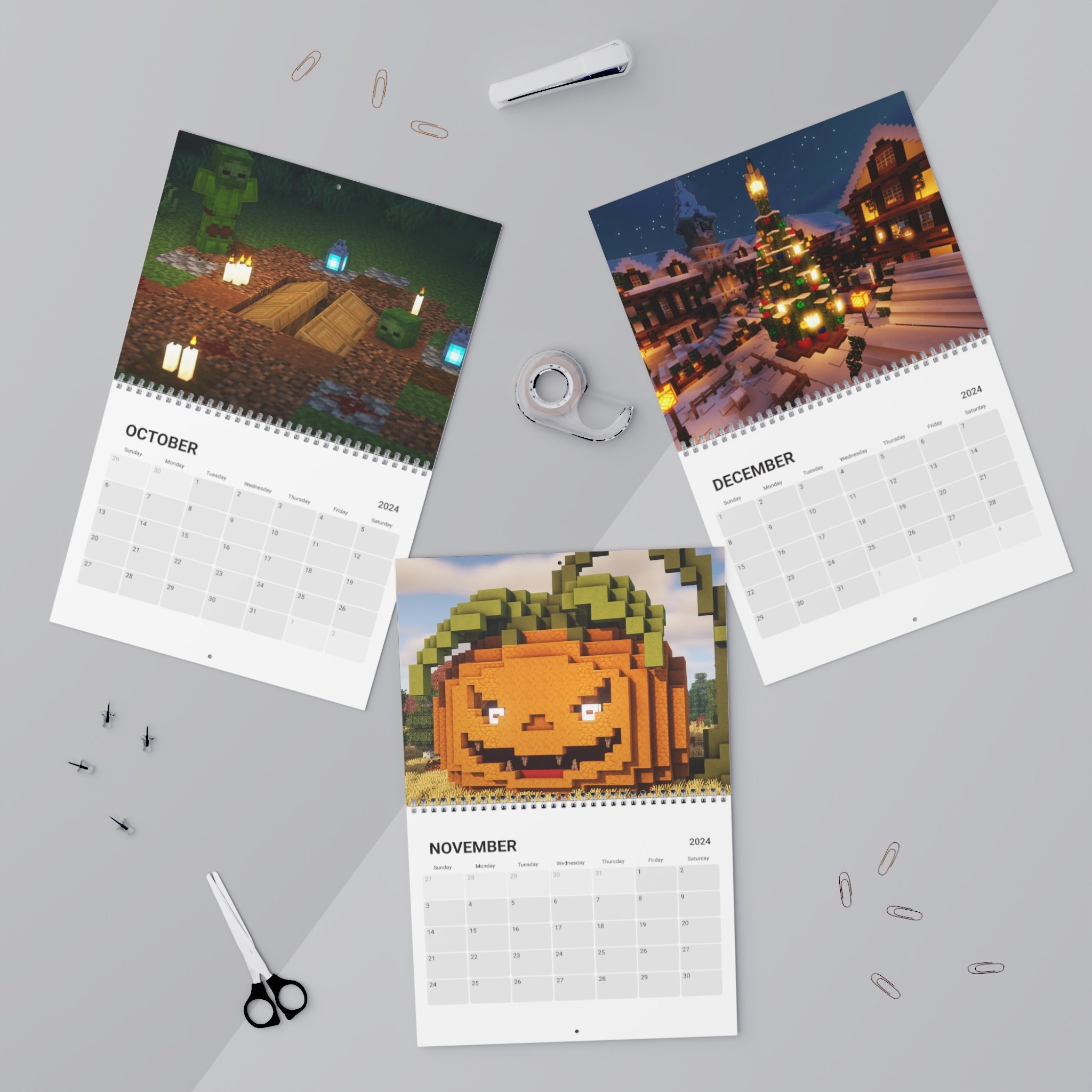 Calendario de Minecraft 2024 Etsy México