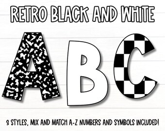 Retro Black and White Bulletin Board Letters Retro Classroom Retro Classroom Decor