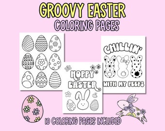 Groovy Easter Coloring Pages Easter Themed Coloring Pages
