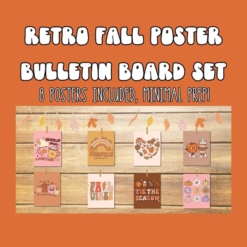Retro Fall Poster Retro Fall Bulletin Board Posters Retro Halloween Bulletin - Etsy