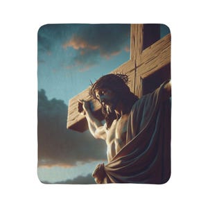 Religious Fleece Sherpa Throw Blanket: Christian Home Decor Gift