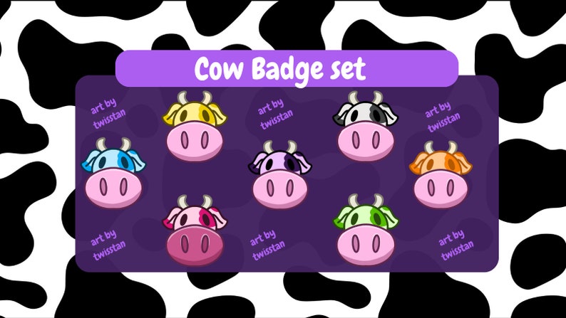 Cow Bit Cow Sub Bit Badges Twitch/kick *INSTANT DOWNLOAD* - Etsy