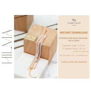 Pattern for bracelet on loom, Miyuki Delica 11/0, Hilma