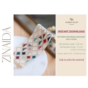 Diagramme pour bracelet sur métier à tisser, Miyuki Delica 11/0, Zinaida