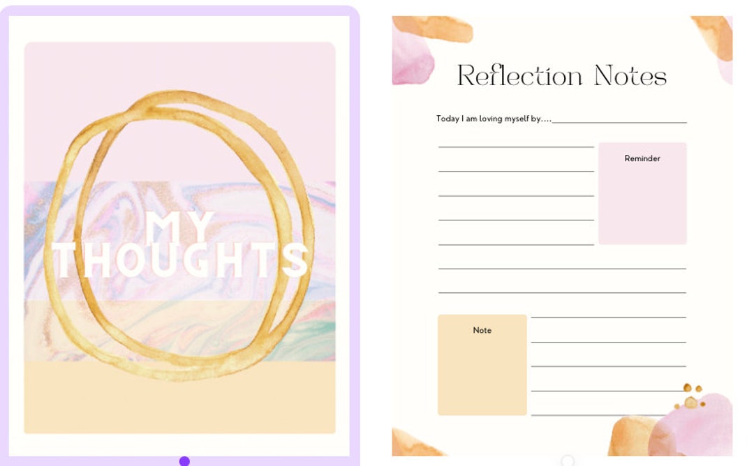 Reflection Notes - Printable PDF for Goal Setting, Affirmations, and ...
