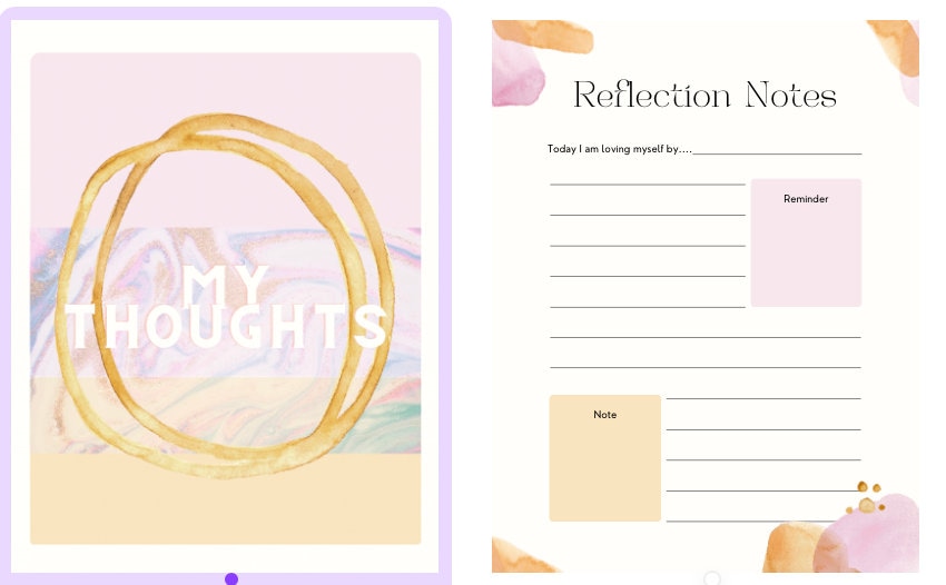 Reflection Notes - Printable PDF for Goal Setting, Affirmations, and ...