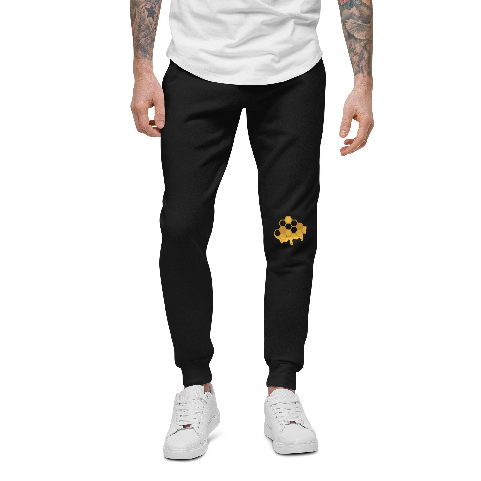Unisex Honeycomb Drip Fleece Joggers Sweatpants Etsy