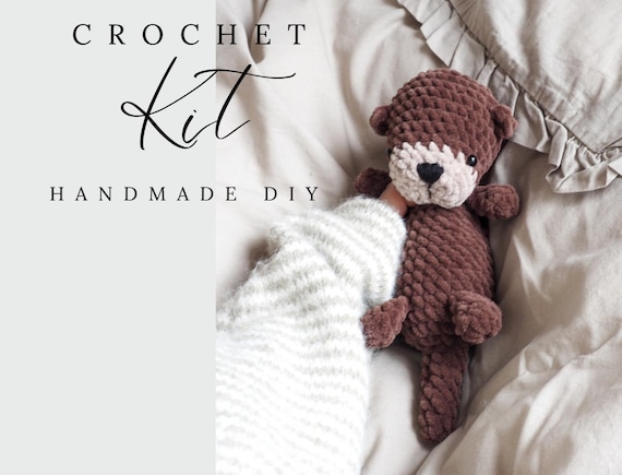 Diy crochet Kit otter/ handmade Otter Kit/cute Diy Kit/ not finished Toy