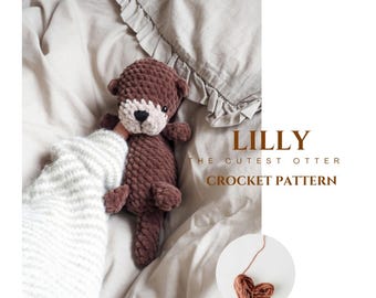 Crochet Otter pattern/ cuddly toy Otter Pattern/ Crochet pattern/ handmade diy Otter/ low sew pattern/ amigurumi pattern tutorial