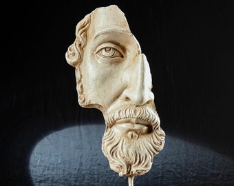 Decorative Marcus Aurelius Bust Statue, Stoic Philosopher Roman Emperor Sculpture, Home and Office Decor Vintage Style Gift