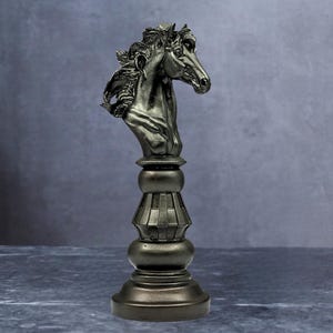 Decorative Chess Knight Statue, Vintage Style Horse Sculpture, Unique Home and Office Gift Decor Piece
