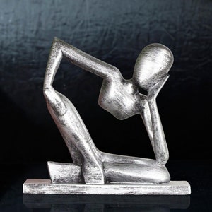 Decorative Nordic Abstract Thinker Sculpture, Handmade Auguste Rodin&#39;s Silver Colored Thinking Man Statue, Home Office Unique Decor Gift