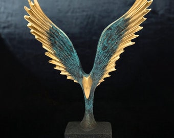 Decorative Modern Phoenix Sculpture, Abstract Phenix Rising Statue, Handmade Mythological Home & Office Bookshelf Decor Gift