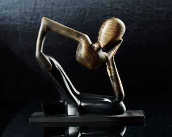 Statua decorativa del pensatore astratto nordico, scultura dell'uomo pensante in oro nero di Auguste Rodin fatta a mano, regalo di arredamento personalizzato