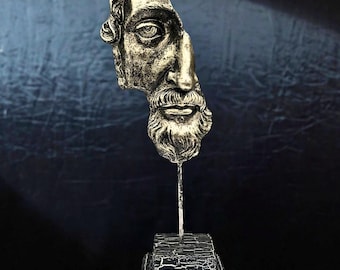 Marcus Aurelius Bust Statue with Pedestal: Vintage Style Stoic Philosopher & Roman Emperor Decor