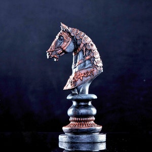 Decorative Chess Knight Piece, Vintage Style Horse Statue, Unique Home and Office Sculpture Decor Gift