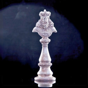Decorative Vintage Style Chess King Piece, Bone Colored Monarch Sculpture, Home or Office Shelf and Desk Statue Decor Gift