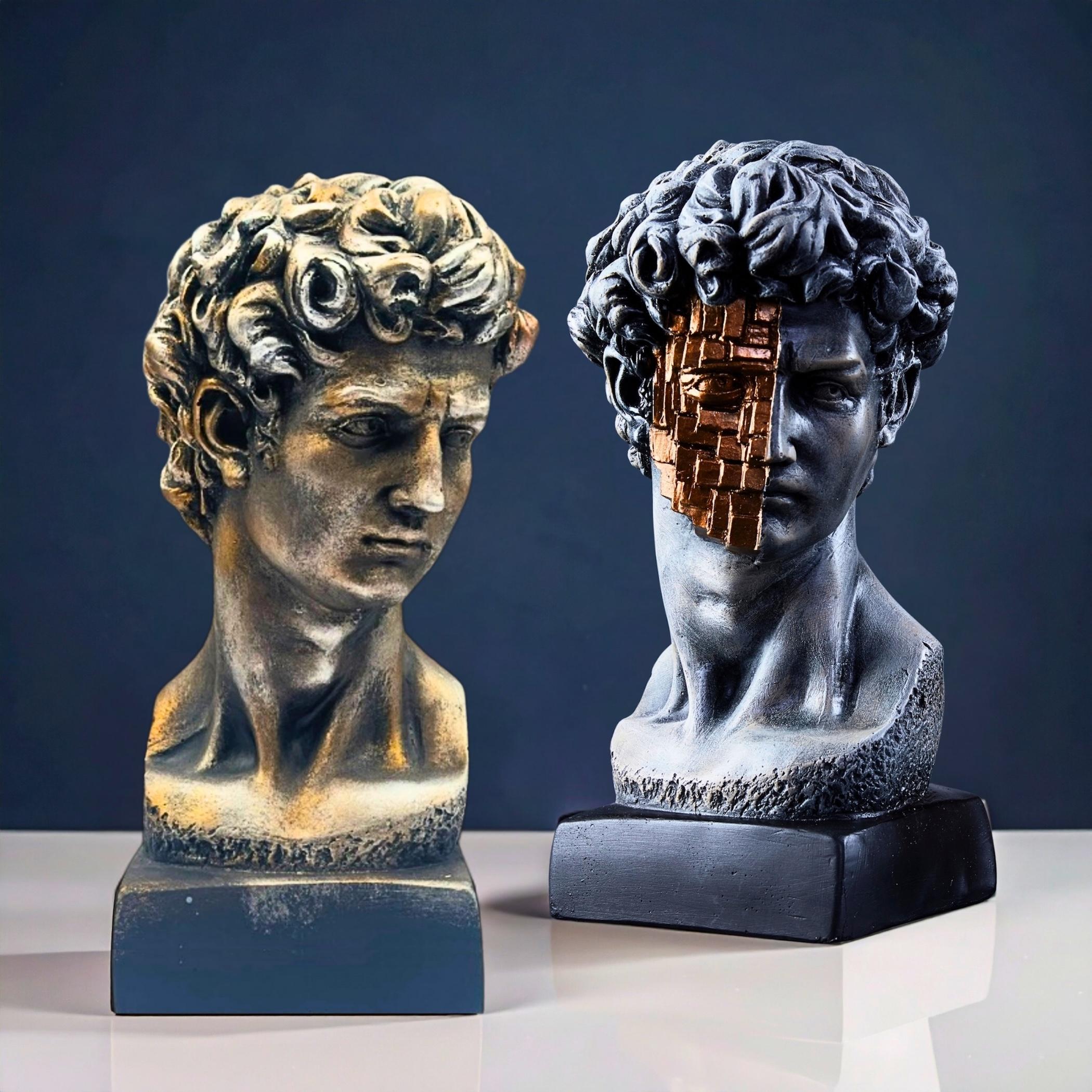 ミケランジェロのダビデ像：ポップアートモザイク彫刻、ホームオフィス