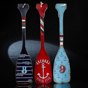 Decorative Handmade Wooden Oar, Canoe Paddle Wall Art, Row Boat Oars for  Home Wall Decoration, Rustic Nautical Decor 