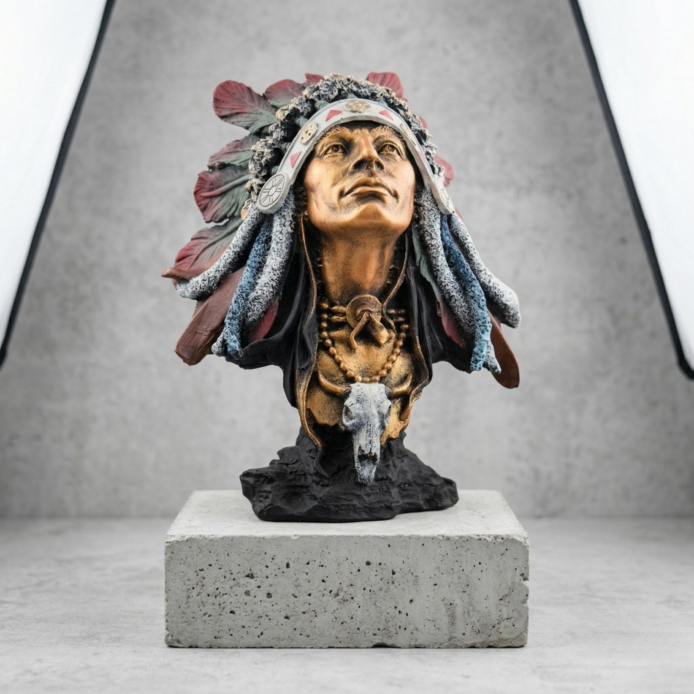 インディアン置物 ネイティブアメリカン像 Amazon.co.jp: VINTAGIFT 樹脂製インディアン戦士 槍の像 ネイティブ
